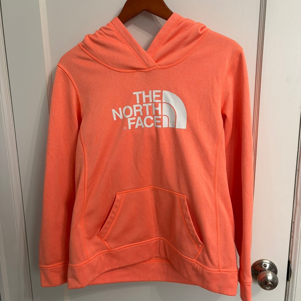The North Face Women's Pullover Hoodie Size L Coral Orange Logo